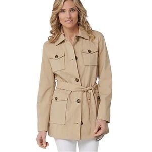 Dennis Basso Trench Coat Tan